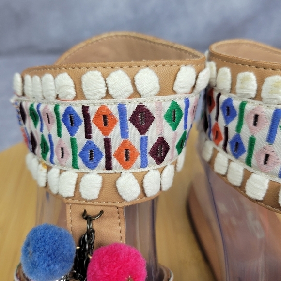 Mix No 6 Pompom Boho Fun Colorful beach comfy lightweight sandal Size 8‎ Women - Picture 14 of 14